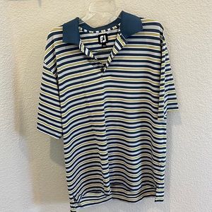 FJ Blue & Yellow Stripe Golf Polo